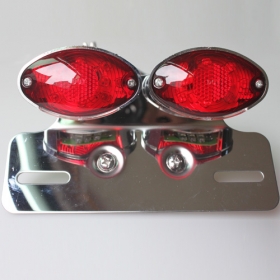 New Motorcycle Chrome License Plate Bracket Holder Brake Running Led Tail Light