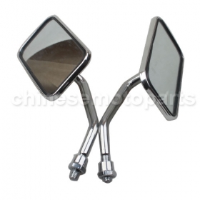 8mm Mirrors Rectangular Chrome BSA Cafe Racer Custom Bobber Chopper Mini<br /><span class=\"smallText\">[E036-012-1]</span>
