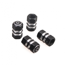 GLOSSY BLACK CHIC CAR TRUCK WHEEL TIRE TYRE AIR DUST VALVE STEM CAPS OVERLAY<br /><span class=\"smallText\">[S101-014]</span>