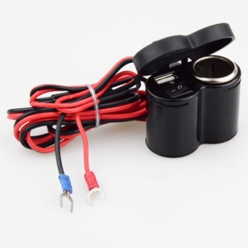 Motorcycle Weatherproof USB Cell phone GPS Cigarette Lighter Charger With Switch<br /><span class=\"smallText\">[B028-031]</span>
