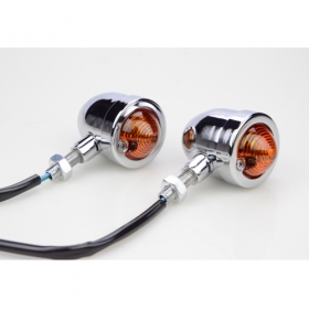 CHROME/AMBER BULLET LED TURN SIGNAL LIGHT FOR HARLEY SPORTSTER SOFTAIL BOBBER