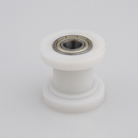 white 10mm pulley chain roller tensioner wheel guide motorcycle mx pit dirt bike<br /><span class=\"smallText\">[G044-056]</span>