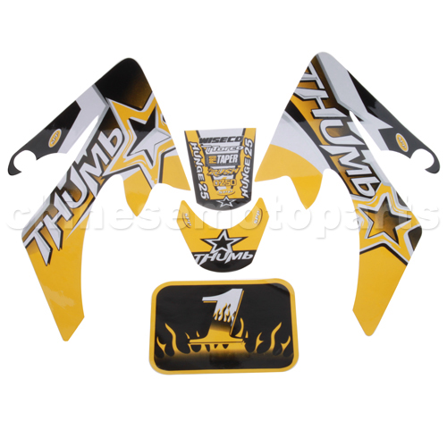 Decals for 50-125 Dirtbike-Yellow&Black<br /><span class=\"smallText\">[T115-008]</span>