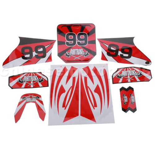 Decals for 50-125 Dirtbike-Red No.99<br /><span class=\"smallText\">[T115-017]</span>