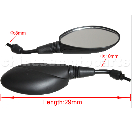 Plastic Mirrors for 50cc-250cc Scooter & Motorcycle