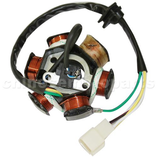 6-Coil Half-Wave Magneto Stator for 50cc-125cc Electrical & Kick Start ATV, Dirt Bike & Go Kart