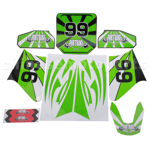Decals for 50-125 Dirtbike-Green No.99