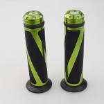 Green 7/8" Universal Motorcycle Handle Bar End Caps Gel Hand Grips Sports Bike