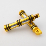 Golden Motorcycle Accessories CNC Edge Cut Style Foot Pegs For Harley Dyna Sportster XL883/XL120